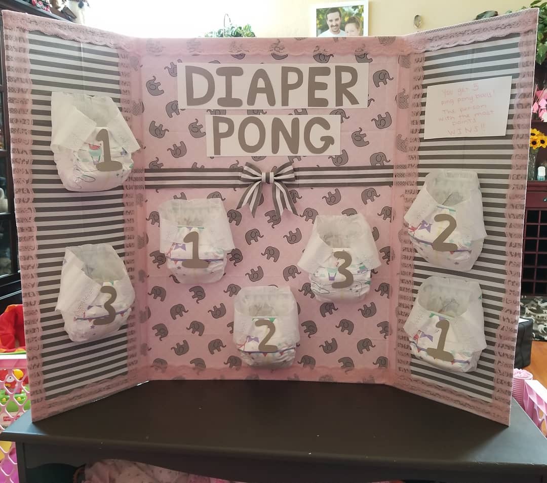 diy diaper pong baby shower game
