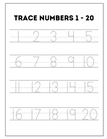 Tracing Numbers 1 to 20 - Oh Happy Joy!