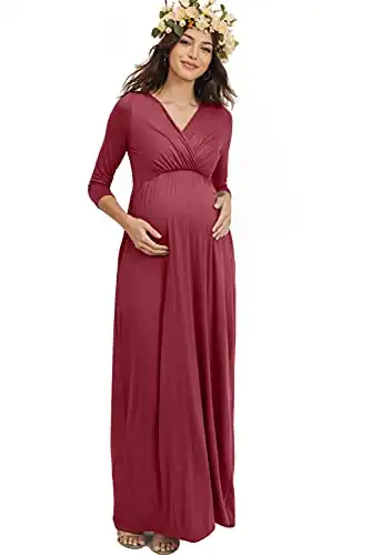 Wrapped Ruched Maternity Dress
