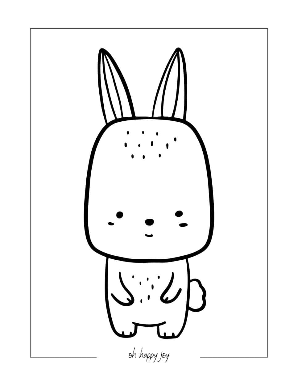 cute woodland bunny coloring page