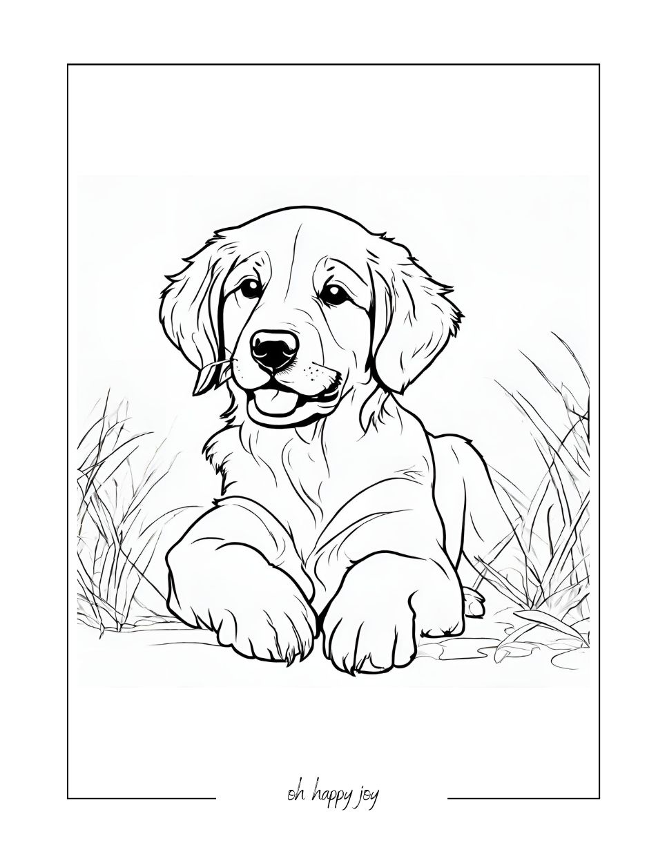 cute golden retriever coloring pages