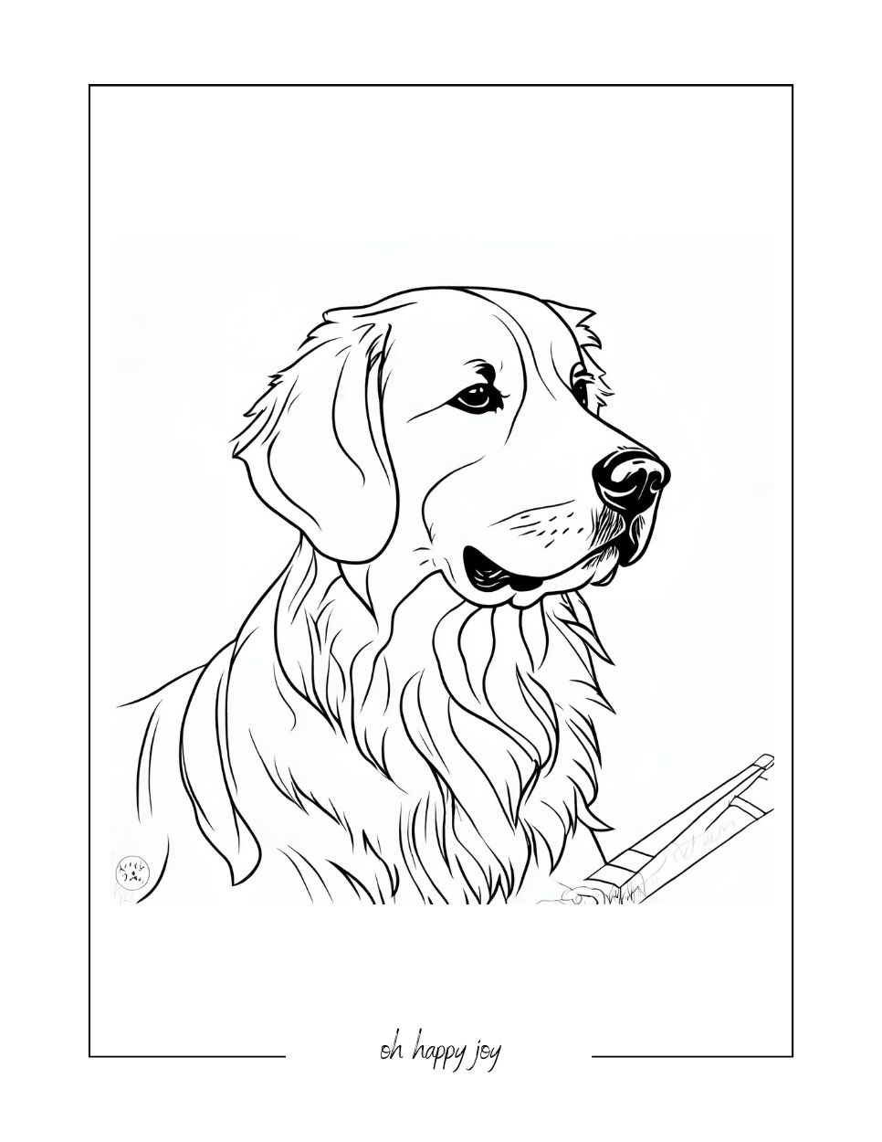 golden retriever coloring page
