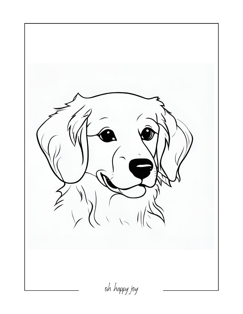 golden retriever pup coloring page