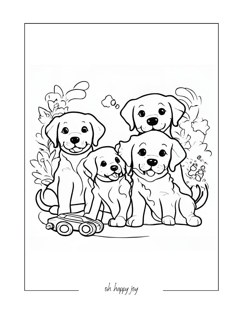 golden retriever puppies coloring page