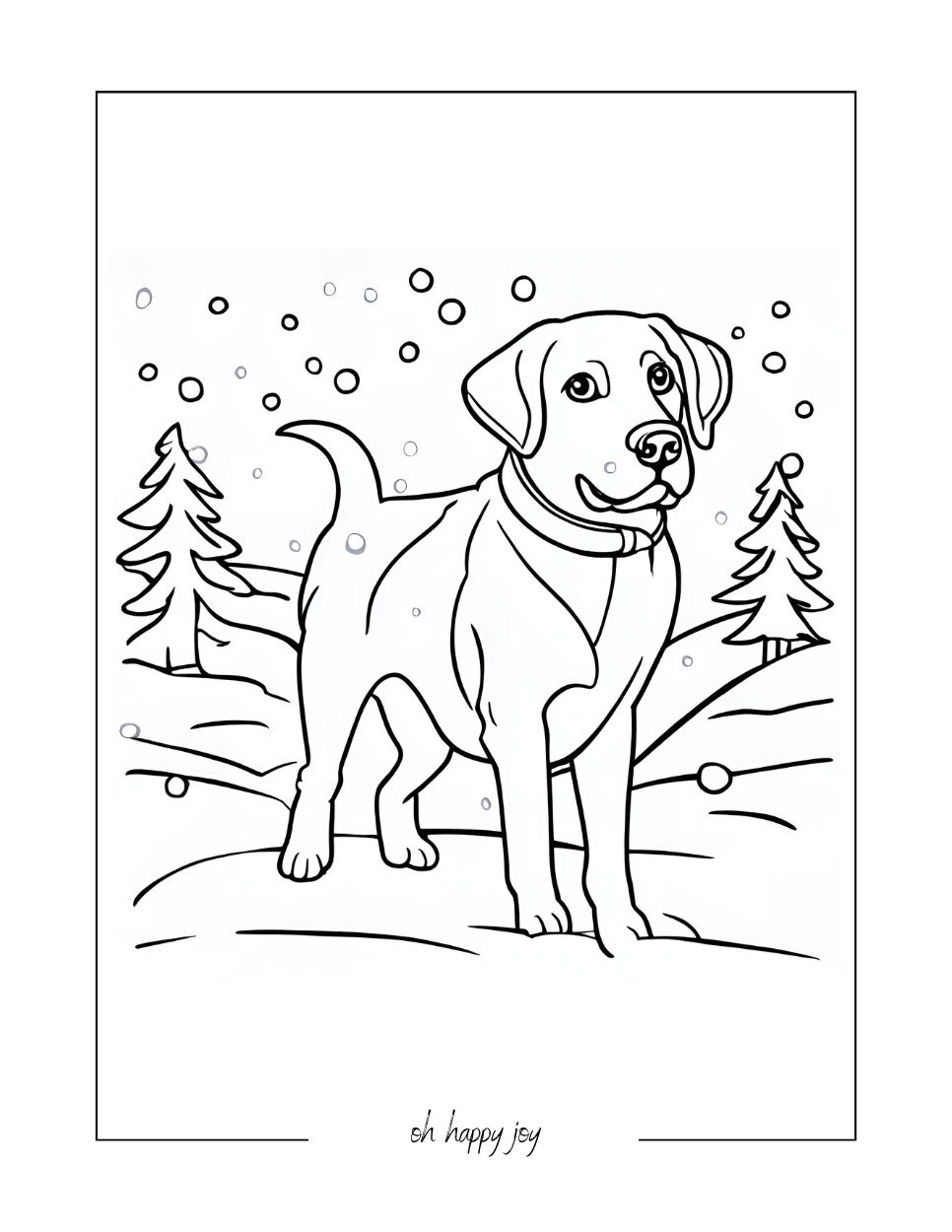 labrador retriever out in the snow printable