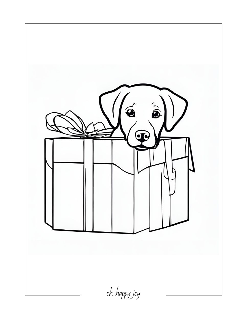 labrador retriever pup in a gift printable