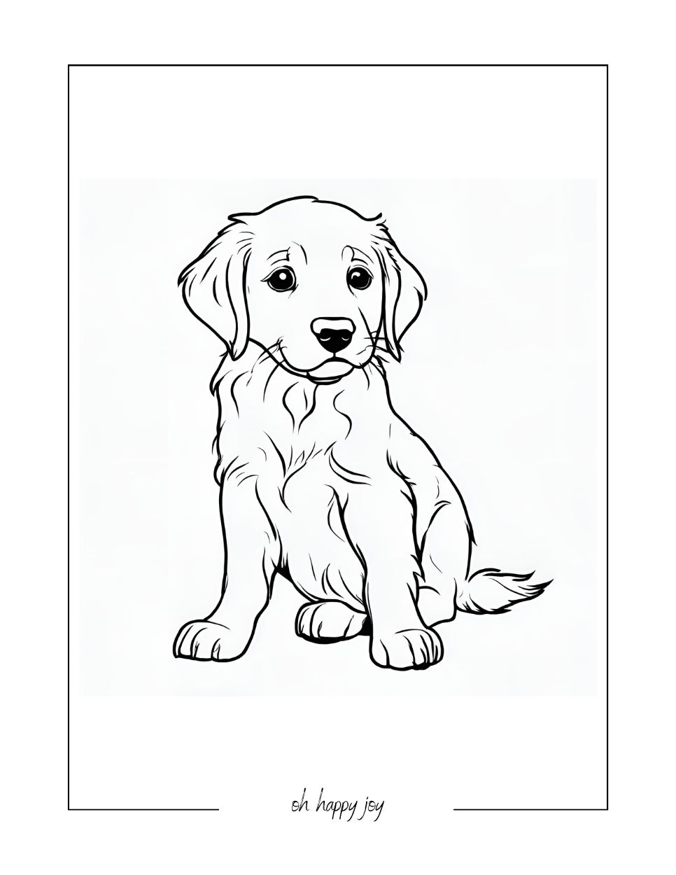 puppy golden retriever coloring page