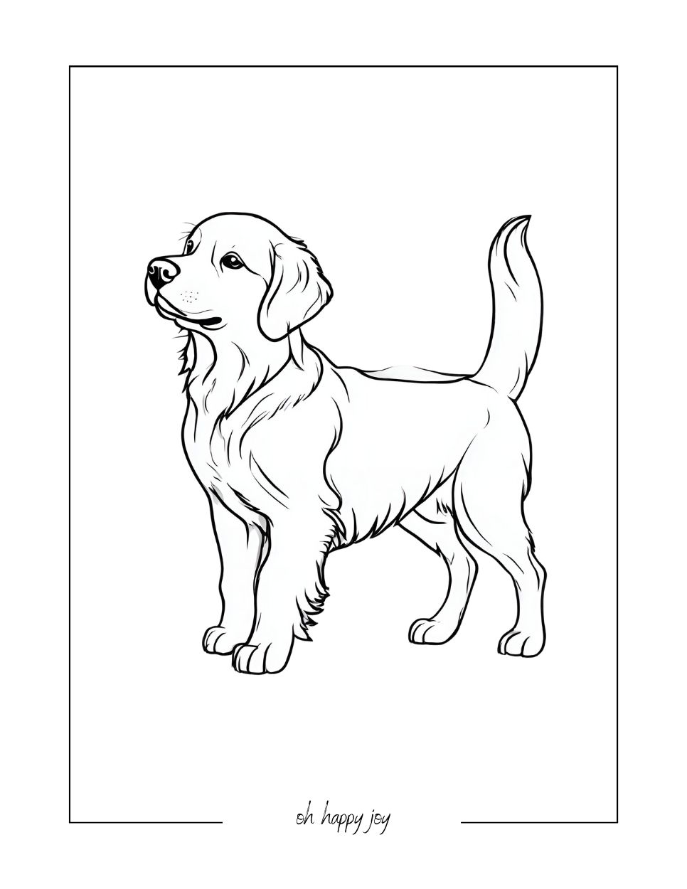young golden retriever coloring page
