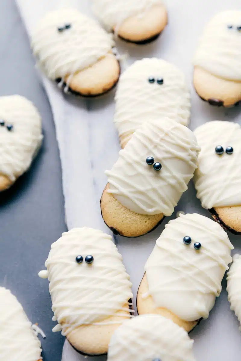 Mummy Wrapped Snacks - Baby Shower Cookies