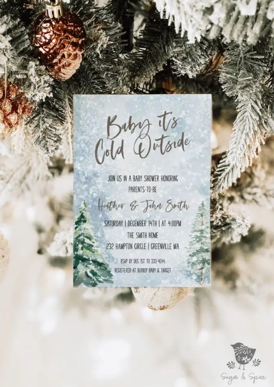 Baby It's Cold Outside Baby Shower Invitation