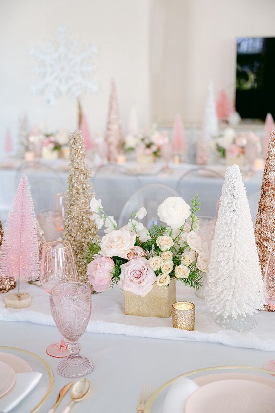 Pink Themed Baby Shower for Winter Ideas