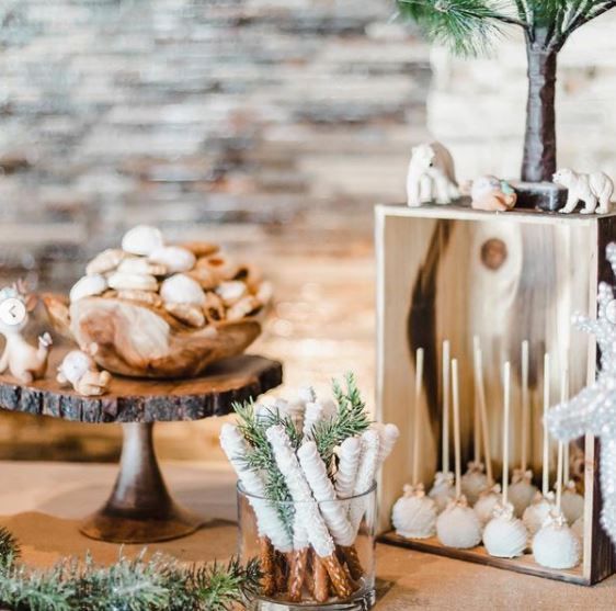 Woodland Theme Winter Baby Shower Treats