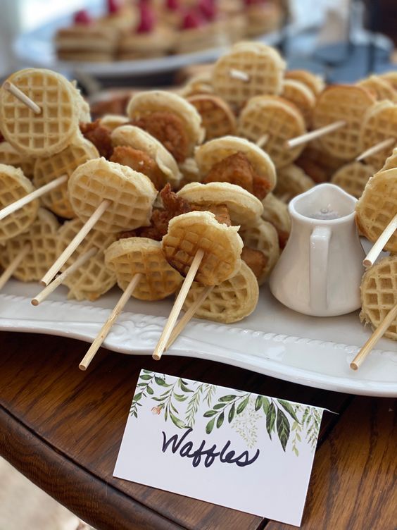 Baby Shower Appetizers - Bacon and Waffles