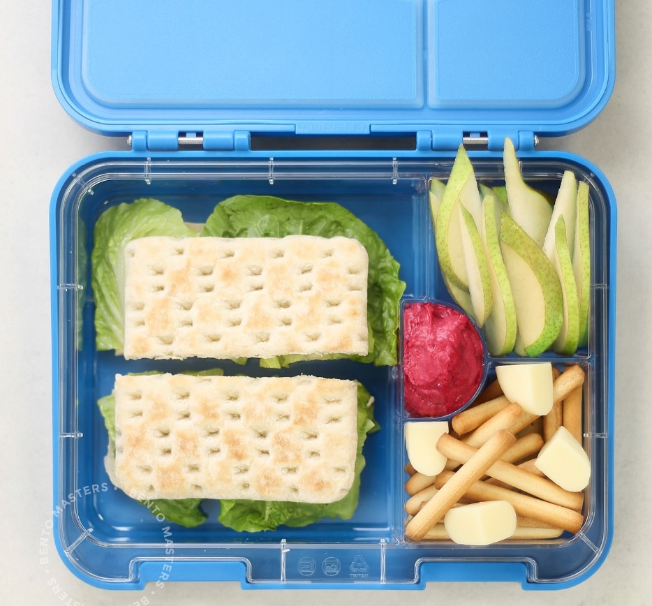 Bento Box School Lunch Ideas - Flatbread Ham and Avocado Sandwich