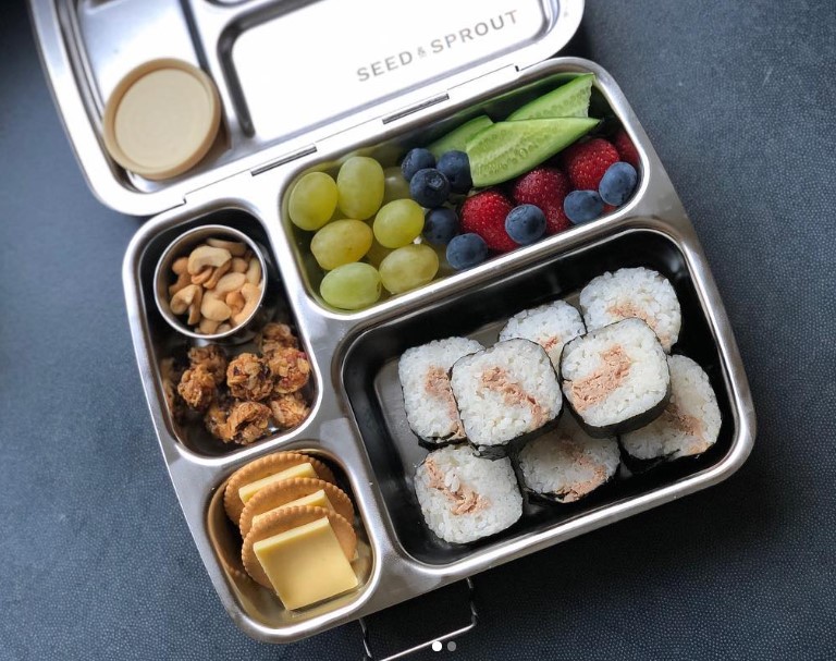 Tuna Rice Roll Asian Bento Box Lunch Idea for School